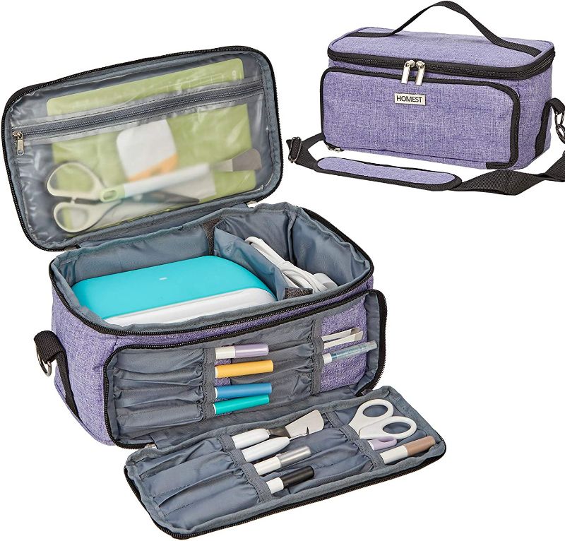 Photo 1 of HOMEST Carrying Case for Cricut Joy, Lightweight Travel Tote Bag for Cricut Joy and Tool Set, Multiple Pockets for Accessories and Supplies Storage, Purple  NEW