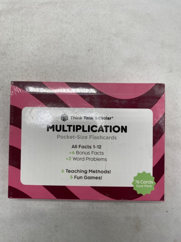 Photo 2 of POCKET-SIZE MATH MULTIPLICATION FLASHCARDS | FULL SET (ALL FACTS 1-12) | COLOR CODED NEW 