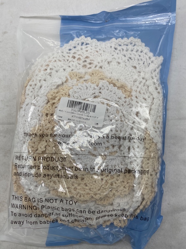 Photo 2 of kilofly 14 pcs Cotton Crochet Doilies NEW