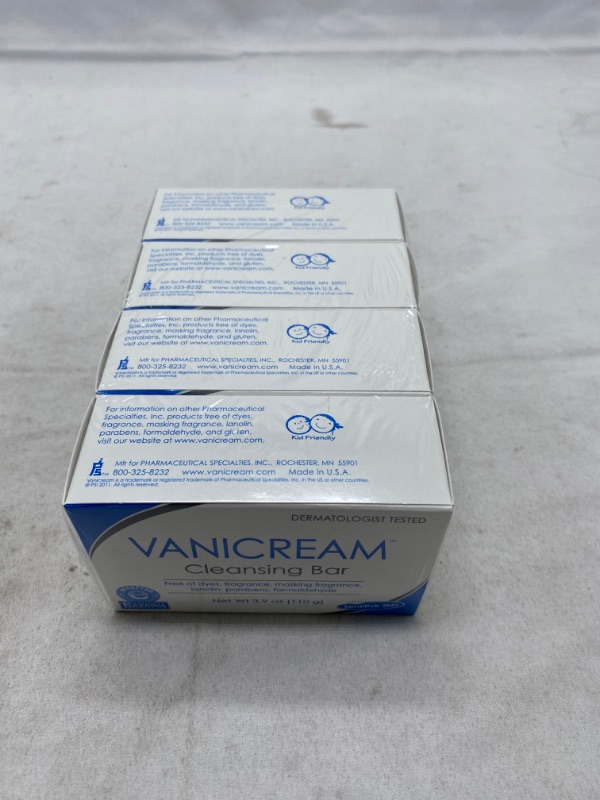Photo 3 of Vanicream Pharmaceutical Specialties 320-39 Cleansing Bar, Unscented, 23.4 Ounce, (Pack of 6) Unscented 3.9 Ounce (Pack of 4) NEW