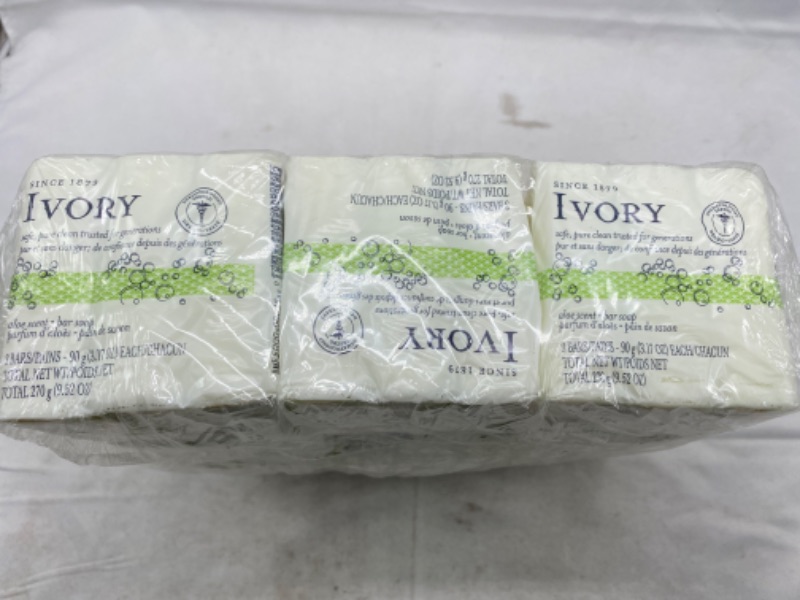 Photo 2 of Ivory Bar Soap with Aloe 3 ea (Pack of 12) NEW