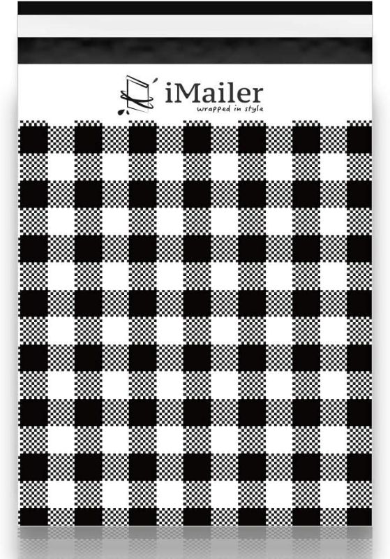 Photo 1 of 200 Count - 6x9 inch, Poly Mailer Black Gingham Plaid Envelope, Mailing Shipping Bags with Self Seal Strip NEW