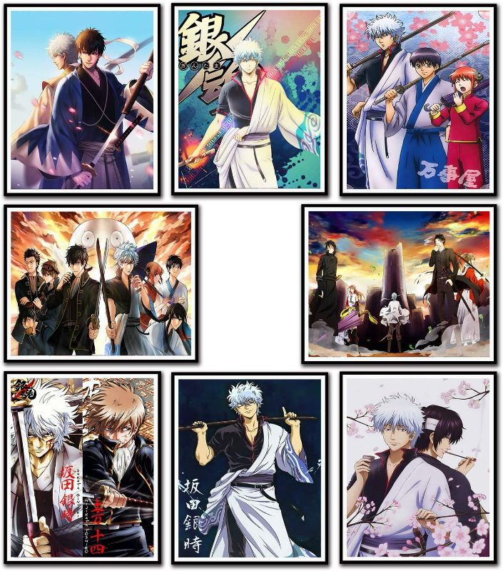 Photo 1 of Gintama Posters Japanese Anime Poster Art Prints for Home Wall Decor, Set of 8 PCS, 8x10inch NEW 