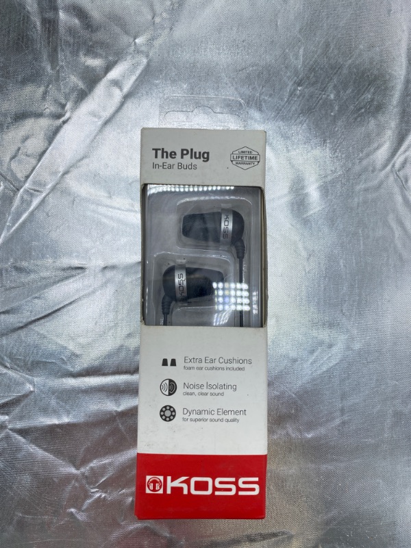 Photo 2 of Koss 'The Plug' In-Ear Headphones (Black) Black Headphones NEW