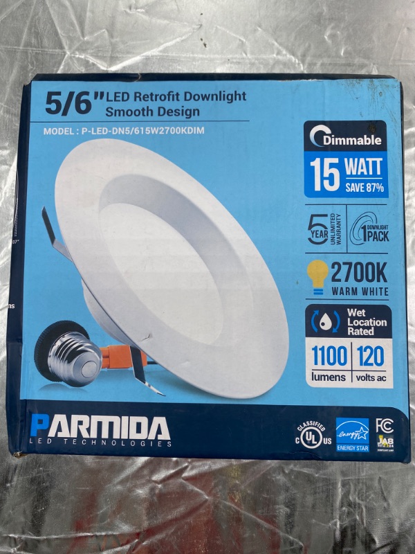 Photo 1 of PARMIDA (1 Pack) 5/6” Dimmable LED Disk Light Flush Mount Recessed Retrofit NEW