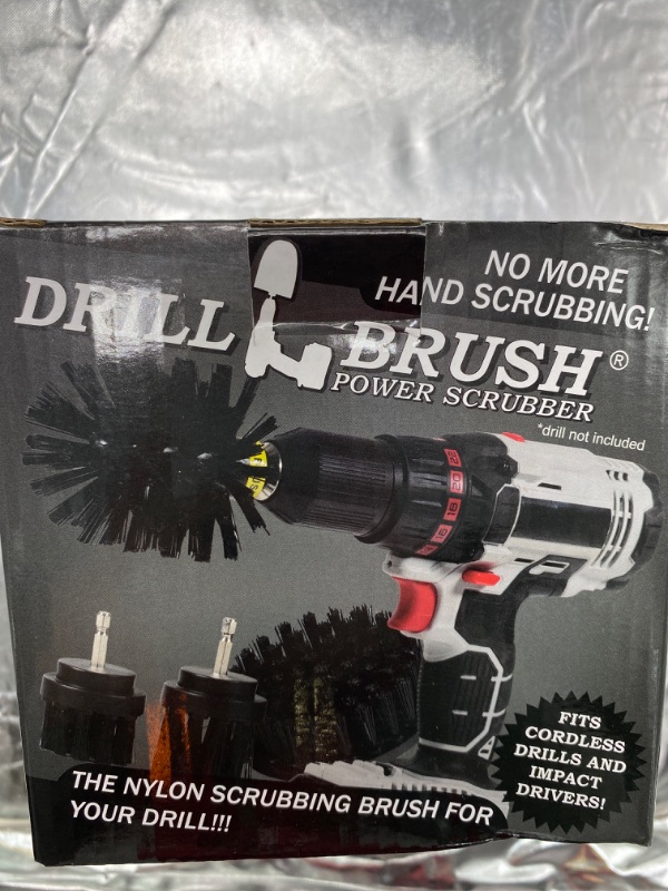 Photo 2 of Drillbrush 4 Piece Nylon Power Brush Tile (Black) and Grout Bathroom Cleaning Scrub Brush Kit - Drill Brush Power Scrubber Brush Set - Power Scrubber Drill Brush Kit (Check second phtot for the actual look of the) NEW 