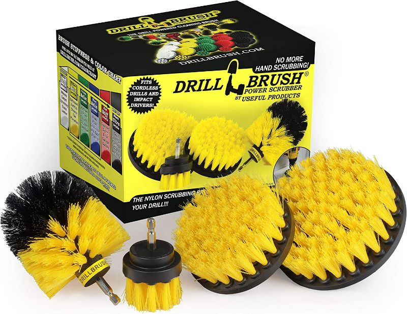 Photo 1 of Drillbrush 4 Piece Nylon Power Brush Tile (Black) and Grout Bathroom Cleaning Scrub Brush Kit - Drill Brush Power Scrubber Brush Set - Power Scrubber Drill Brush Kit (Check second phtot for the actual look of the) NEW 