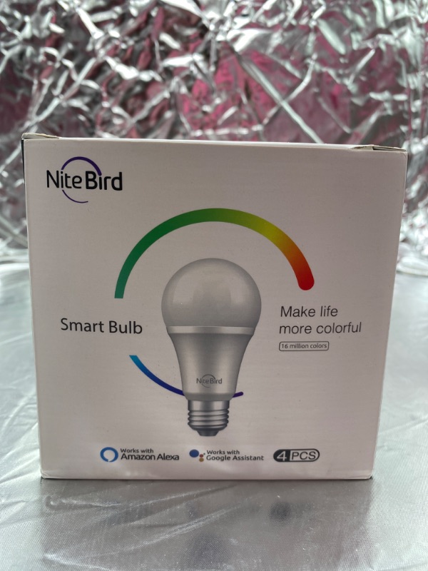 Photo 2 of NiteBird 4 Pack Smart Light Bulbs Smart Wifi Light Bulb (Refer to Second Photo) NEW 