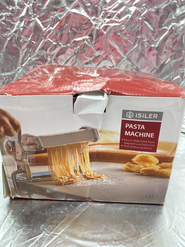 Photo 1 of ISILER Pasta Machine 150 Roller Pasta Maker 9 Adjustable Thickness Settings Noodles MakerNatural Beech Wood Pasta Drying Rack NEW 