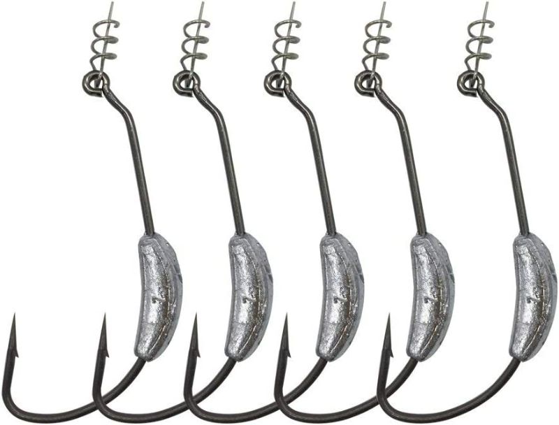 Photo 1 of Weighted Swimbait Hooks, 15Pcs Weedless Jig Weighted Fishing Hooks 3/5/7 with Twistlock Centering Pin Soft Plastic Worm Fishing Hooks for Bass Fishing NEW