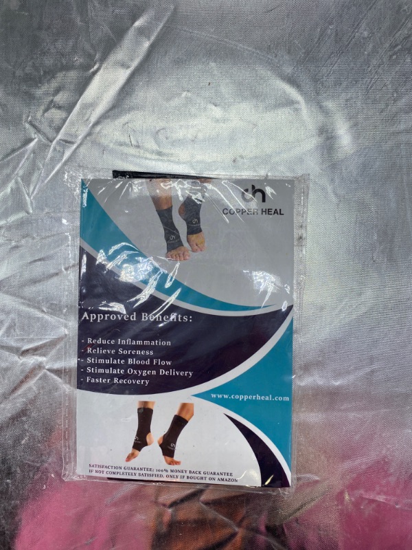Photo 2 of COPPER HEAL ANKLE Compression Sleeve (PAIR) - Highest Copper Infused Socks Arch Support Foot Swelling Achilles Tendon Joint Pain Plantar Fasciitis Sports Injury (S - pair) Small (1 Pair)