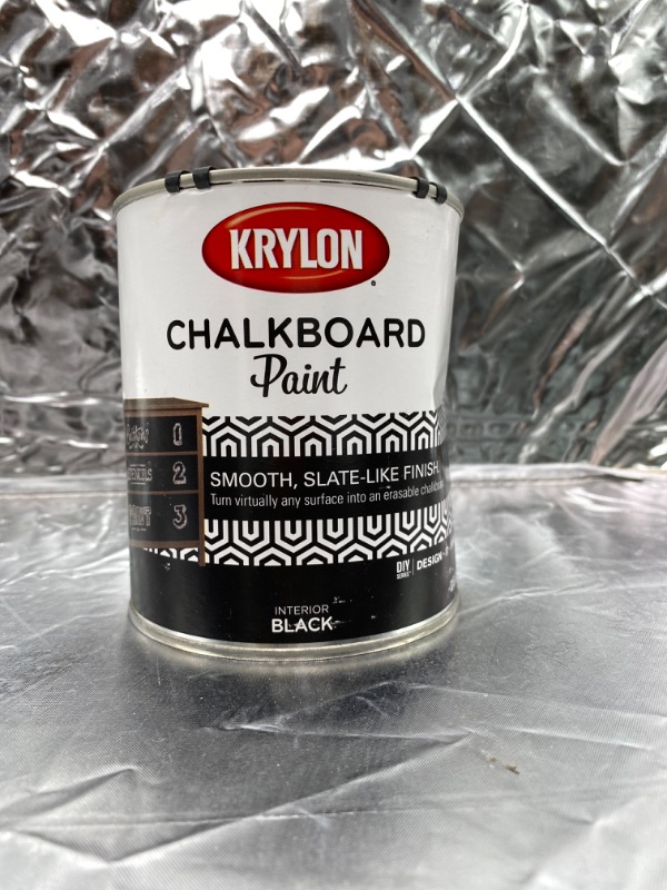 Photo 2 of Krylon K05223000 Chalkboard Paint Special Purpose Brush-On, Black, Quart, 1 Quarts (Pack of 1) 1 Quarts (Pack of 1) Black NEW 