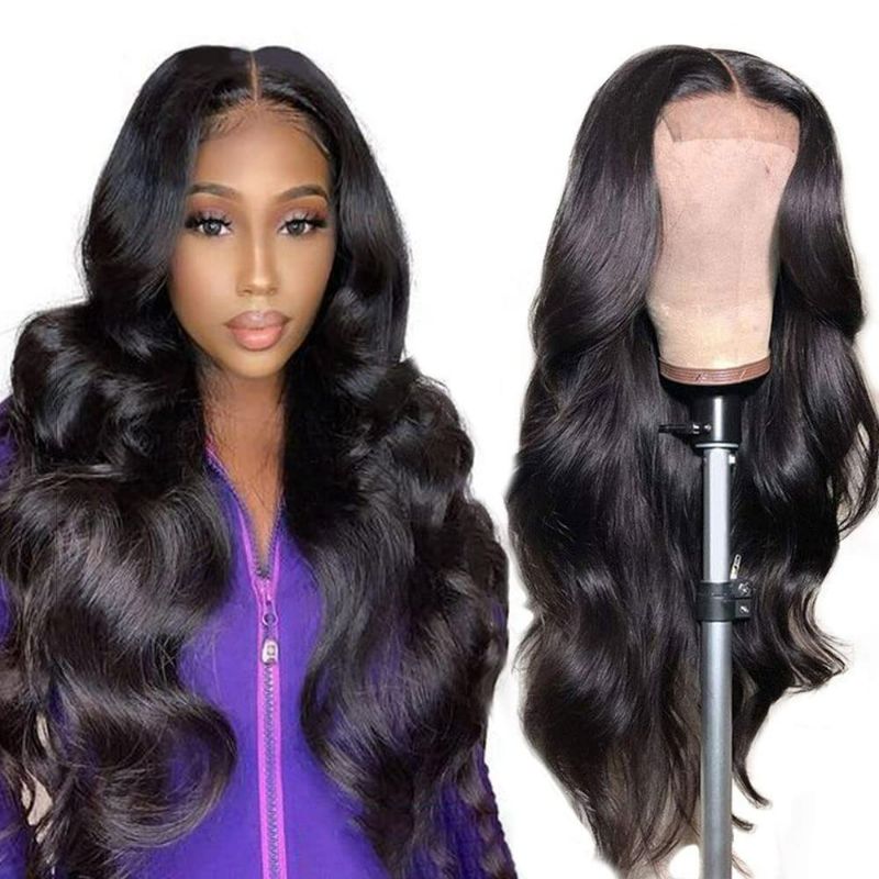 Photo 2 of BEAUDIVA Body Wave Lace Front Wigs (26inch) Human Hair Pre Plucked Bleached Knots with Baby Hair Glueless Human Hair Wigs for Black Women Natural Color 150 Density NEW
