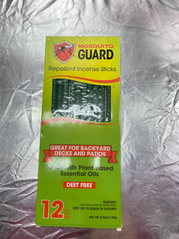 Photo 2 of Mosquito Guard 12 Mosquito Repellent Sticks - 2.5 Hrs Protection 1ft, Plant Based Citronella Incense Sticks - Natural Bug & Mosquito Repellent Outdoor NEW