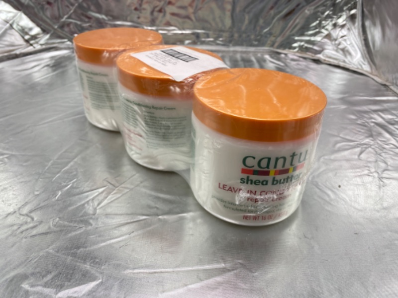 Photo 2 of Cantu Shea Butter Leave-In Conditioning Repair Cream, 16 Ounce (Pack of 3) NEW 