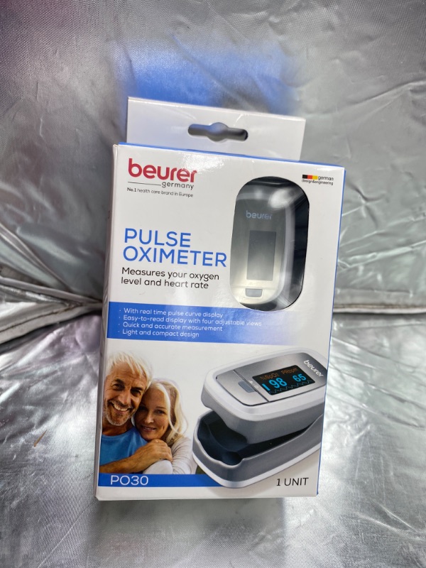 Photo 2 of Beurer PO30 Digital Fingertip Pulse Oximeter Blood Oxygen Saturation and Pulse Rate Monitor NEW 