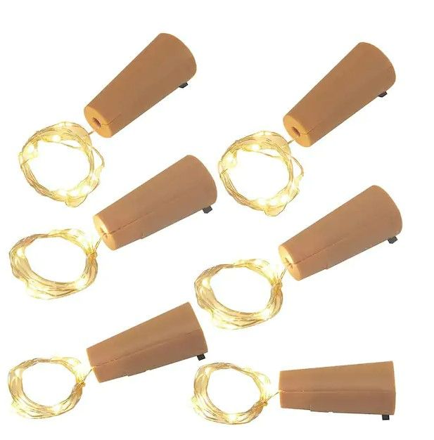 Photo 1 of Wine Cork with Battery Operated Submersible Mini String Lights (6-Count) NEW
