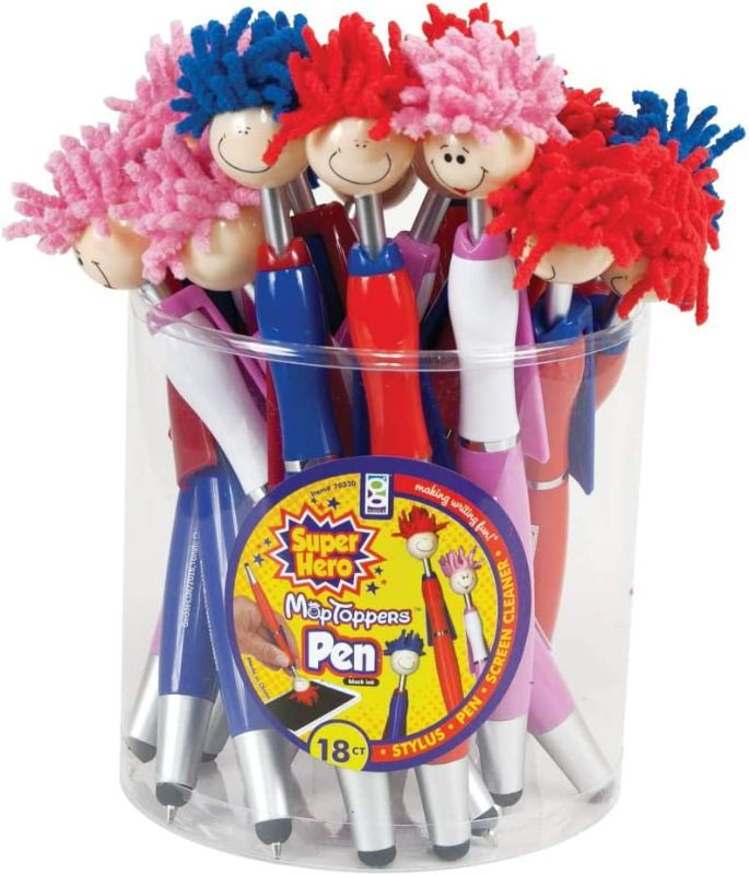 Photo 1 of Raymond Geddes Super Hero Stylus & Ballpoint Pen Set With MOP Pencil Toppers (Pack of 18) NEW