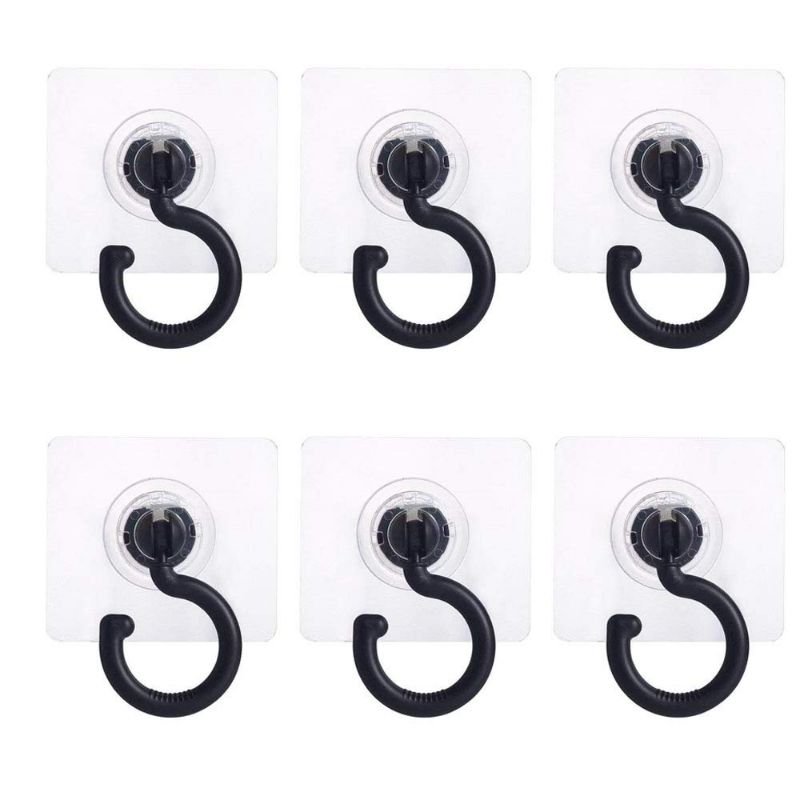 Photo 1 of Command Hooks Adhesive Wall Hook 6 Packs Heavy Duty Utility Hook Under Cabinet Hanger for Towel,Bag, Hat,Tote Bag,Closet Clothes Hanger Kitchen Bathroom Closet Hanger-Black NEW
