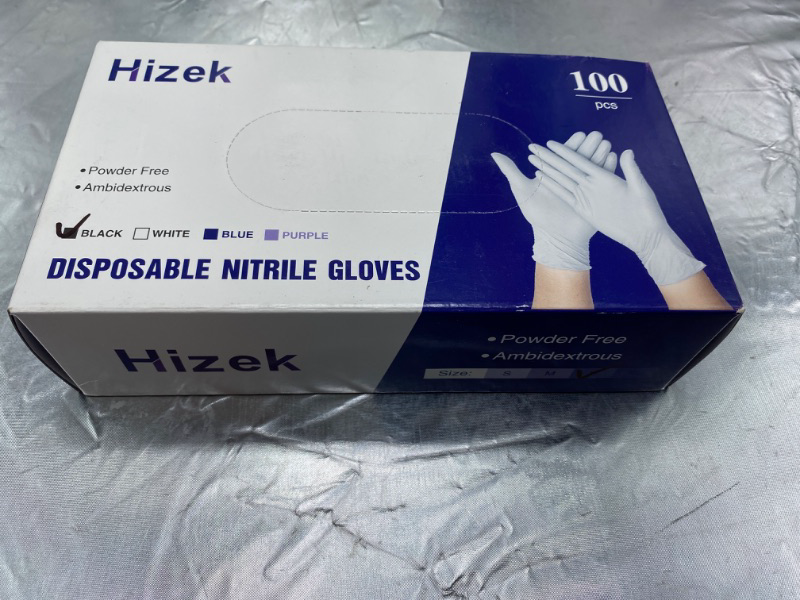 Photo 2 of Nitrile Disposable Gloves Black , Powder Free Gloves Latex Free - Cleaning Gloves Use for Home, Food Safe, Dye Hair, Tattoo 100 Pack L Size Black NEW 