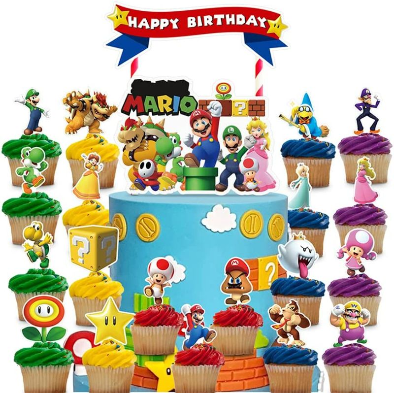 Photo 1 of 42 Decorations for Mario Cake Topper Cupcake Toppers Birthday Party Supplies Decor NEW