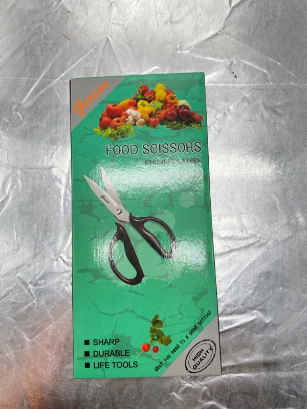 Photo 3 of Food Scissors - Stainless Steel Kitchen Shears for Food, Chicken, Meat, Vegetables & Herbs (Black) NEW