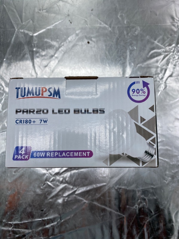 Photo 2 of PAR20 LED Bulb Daylight White 5000K Dimmable Flood Light 7W=60W Halogen E26 600LM Track Recessed Lighting Bulbs 4 Pack 