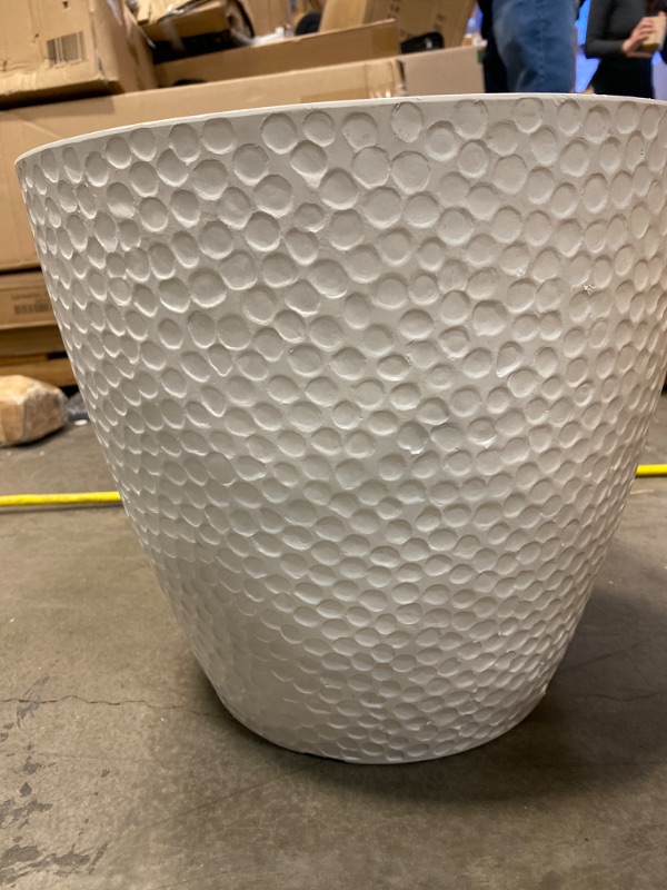 Photo 1 of Large Flower Pot White Round (14"Wx12"H)  NEW 