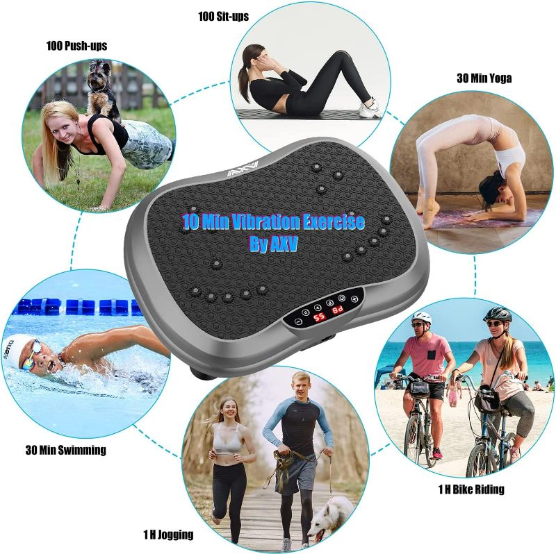 Photo 2 of AXV Vibration Plate Exercise Machine Whole Body Workout Vibrate Fitness Platform Lymphatic Drainage Machine for Weight Loss Shaping Toning Wellness Home Gyms Workout NEW