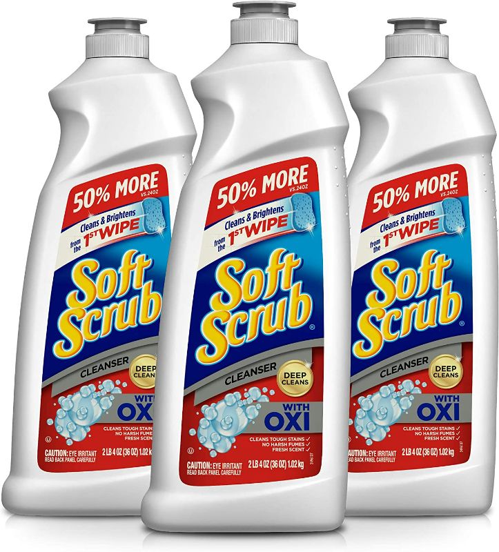 Photo 1 of Soft Scrub Multi-Purpose Kitchen and Bathroom Cleanser with Oxi, 36 Ounce, Pack of 3 NEW