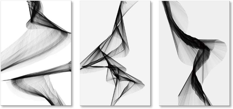 Photo 1 of Black and White Abstract Line Wall Art Print Girl Lady Dancing Modern Canvas Painting NEW