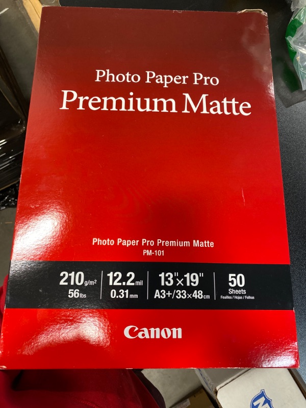 Photo 2 of CanonInk Photo Paper, Pro Premium, Matte 13x19 (50 Sheets) (8657B010), White, A4 NEW