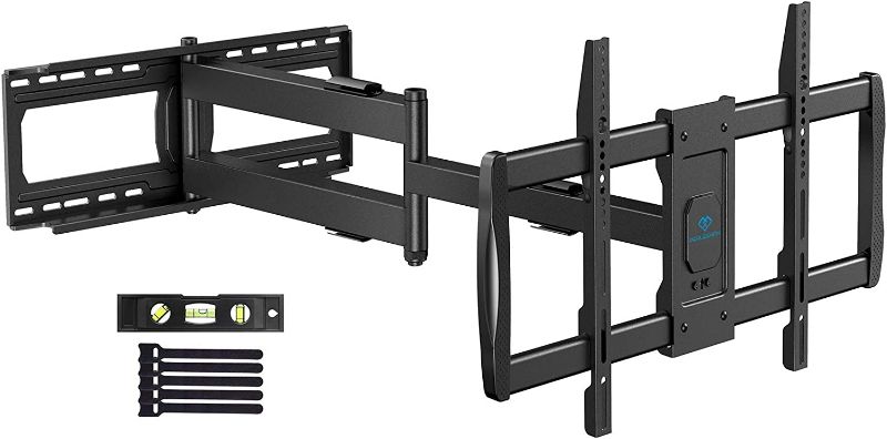 Photo 1 of PERLESMITH Long Arm TV Wall Mount for 37-84 inch TVs, Full Motion TV Mount with 42.72 inch Extension Articulating Arm Swivel and Tilt, Max VESA 600x400mm, Holds up to 132 lbs, 16”,18”, 24” Studs NEW