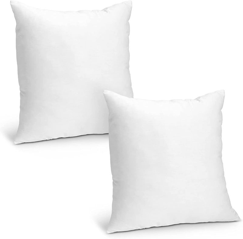 Photo 1 of Foamily Throw Pillows Insert - (Pack of 2) Pillow 20" x 20" Inches for Bed and Couch - 100% Machine Washable Cotton Pillow - Indoor Decorative Throw Pillows for Couch & Bed