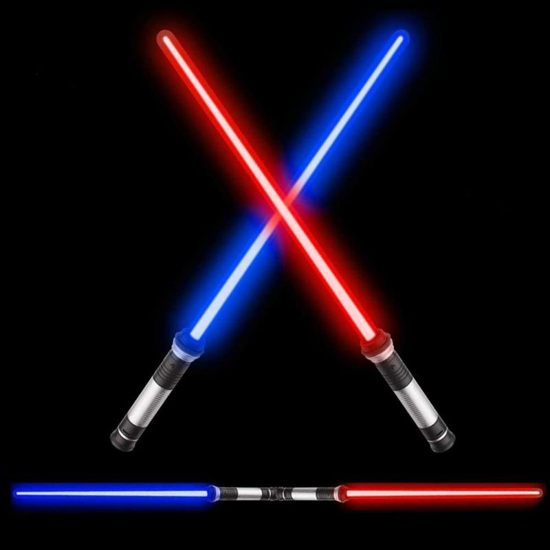 Photo 1 of TWODNBD Light Up Saber, 2-in-1 Light Up LED  FX Dual Saber with Sound (Motion Sensitive) for Kid, Galaxy War Fighters and Warriors, Stocking Idea, Xmas Presents - 2 Pack NEW