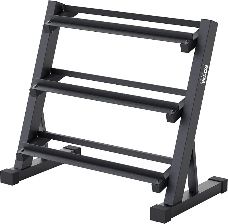 Photo 1 of Royal Fitness 3 Tier Dumbbell Weight Rack Heavy Duty, Home Gym Dumbbell Storage Stand Holder, Black NEW