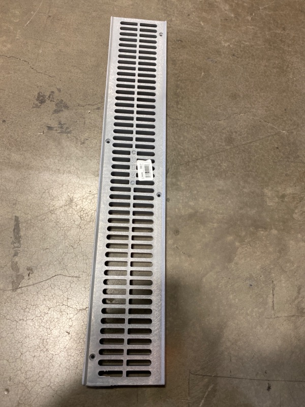 Photo 2 of (1 Piece) NDS, Gray 241-1 Spee-D Channel Drain Grate, 4-1/8 in. wide X 2 ft. long & 247G End Cap  NEW