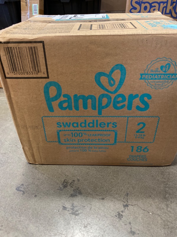 Photo 3 of Diapers Size 2, 186 Count - Pampers Swaddlers Disposable Baby Diapers (Packaging & Prints May Vary) Size 2 (186 Count) NEW 