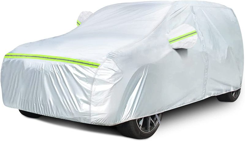 Photo 1 of Car Cover Fit for SUVs 193"-208" Car Cover Waterproof All Weather Hail Car Cover Dupont Oxford Car Covers for Automobiles UV Protection Car Covers Snow Resistant Outdoor Full Exterior Covers 