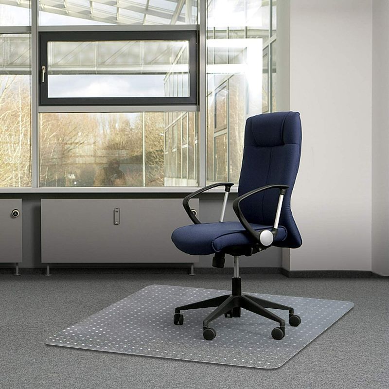 Photo 1 of Kuyal Office Chair Mat for Carpets,Transparent Thick and Sturdy Highly Premium Quality Floor Mats for Low and No Pile Carpeted Floors, with Studs (72x120cm)