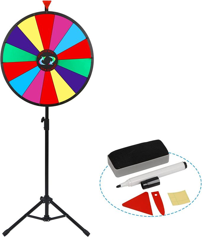 Photo 1 of HomGarden  Adjustable Stand 14 Slots Tabletop Editable Classic Spinning Win Prize Wheel Fortune Carnival Spin Game Casino Equipment