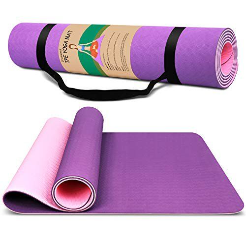 Photo 1 of Dralegend Yoga Mat Exercise Fitness Mat - High Density Non-Slip Workout Mat for Yoga, Pilates & Exercises, Anti - Tear, Sweat - Proof, Classic 1/4 Inch (ORANGE) NEW