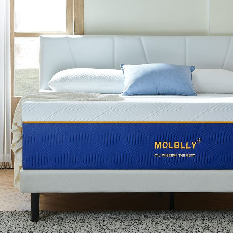 Photo 1 of Molblly Queen Size Mattresses, 8 Inch Premium Cooling-Gel Memory Foam Mattress Bed in a Box, Cool Queen Bed Supportive & Pressure Relief with Breathable Soft Fabric Cover,Blue NEW