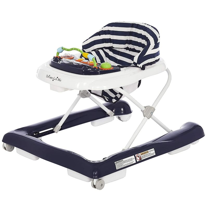 Photo 1 of Dream On Me 2-in-1 Ava Baby Walker, Easy Convertible Baby Walker, Walk Behind, Height Adjustable Seat, Added Back Support, Detachable-Toy Slate, Navy NEW