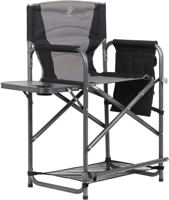 Photo 1 of EVER ADVANCED Medium Tall Directors Chair Foldable Makeup Artist Chair Bar Height with Side Table Cup Holder and Storage Bag Footrest, Supports 350LBS NEW