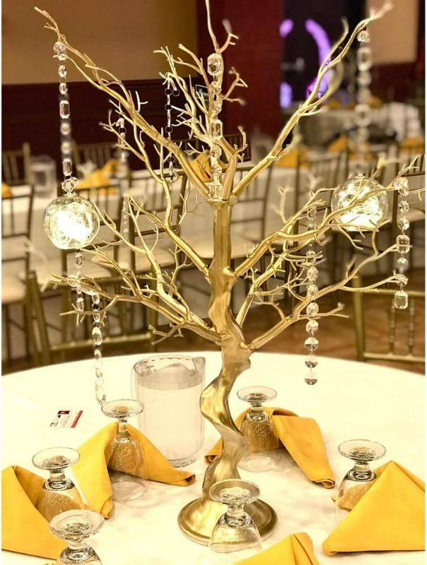 Photo 2 of Gold Manzanita Tree 30 ” Tall Artificial Tree Branches Ornament Display Tree for for Wedding Banquet Party Event Tabletop Centerpiece Decoration  NEW