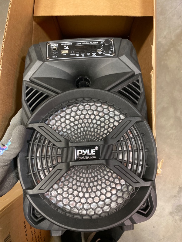 Photo 2 of Pyle 240W Rechargeable Outdoor Bluetooth Speaker Portable PA System SubwooferTweeter,  Party Lights, MP3/USB, Radio,  - Pyle