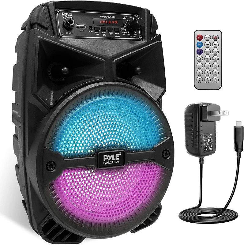 Photo 1 of Pyle 240W Rechargeable Outdoor Bluetooth Speaker Portable PA System SubwooferTweeter,  Party Lights, MP3/USB, Radio,  - Pyle