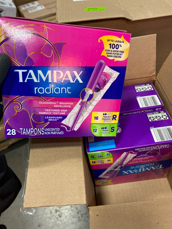 Photo 2 of Tampax Radiant Tampons Multipack, Regular/Super Absorbency, with Leakguard Braid, Unscented, 84 Count NEW
