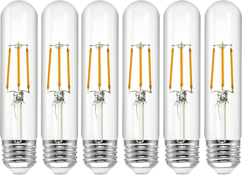 Photo 1 of 6 Pack 7.3" T10 LED Bulb 6W  E26 Base Tubular Light Bulb 2700K Warm White 60W Equivalent T10 Bulb  Pendant, NEW 